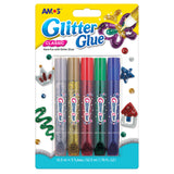 Amos Glitter Glue Classic Colours Pack 5