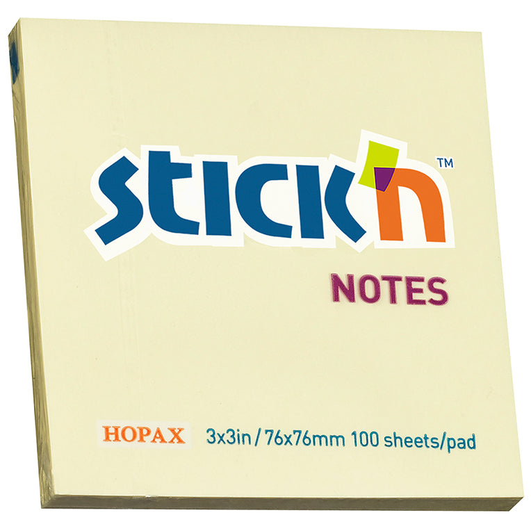 Stick'n Note Yellow 76x76mm 100 Sheet Pad