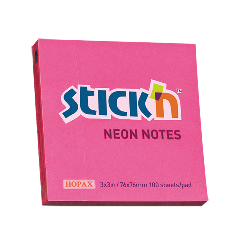 Stick'n Note 76x76mm 100 Sheet Neon Magenta