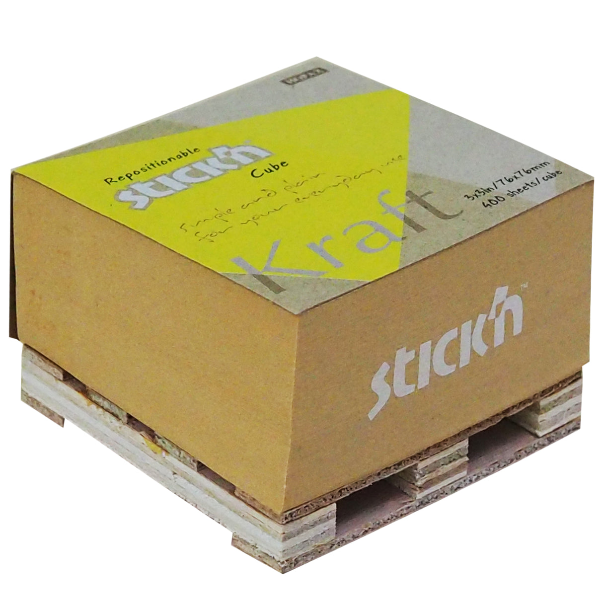 Stick'n Note Cube 76x76mm 400 Sheets Kraft