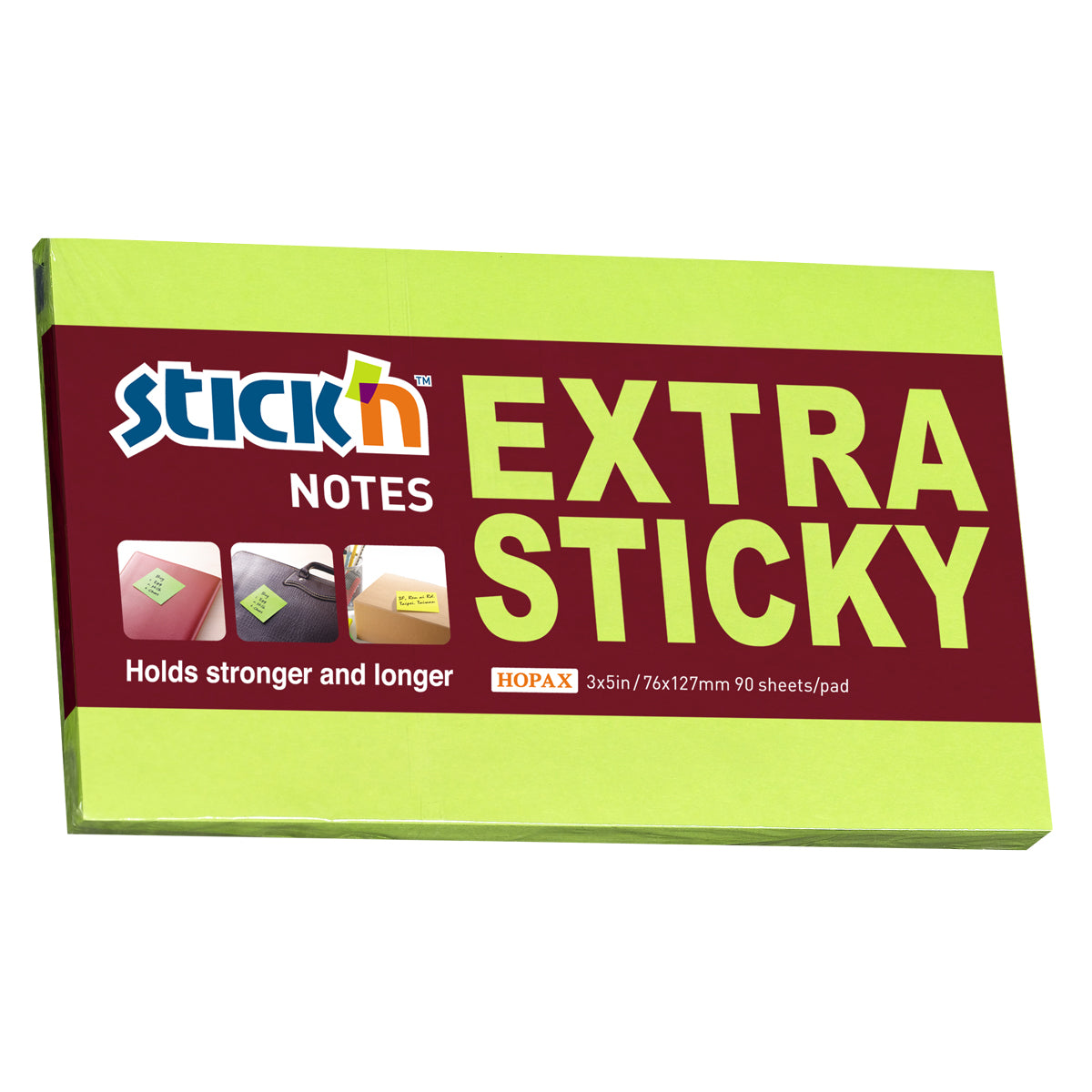 Stick'n Note Extra Sticky 76x127mm 90 Sheet Neon Green