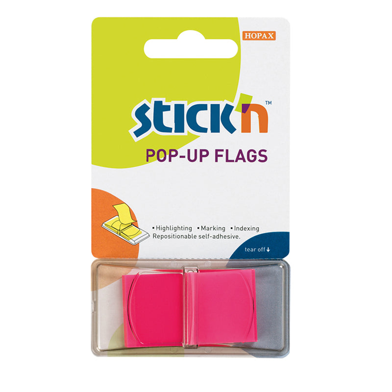 Stick'n Pop Up Flags Pink Neon 45x25mm 50 Sheets