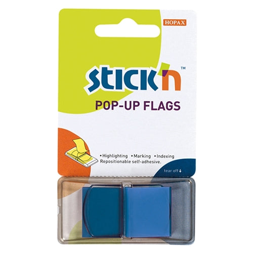 Stick'n Pop Up Flags Blue Neon 45x25mm 50 Sheets