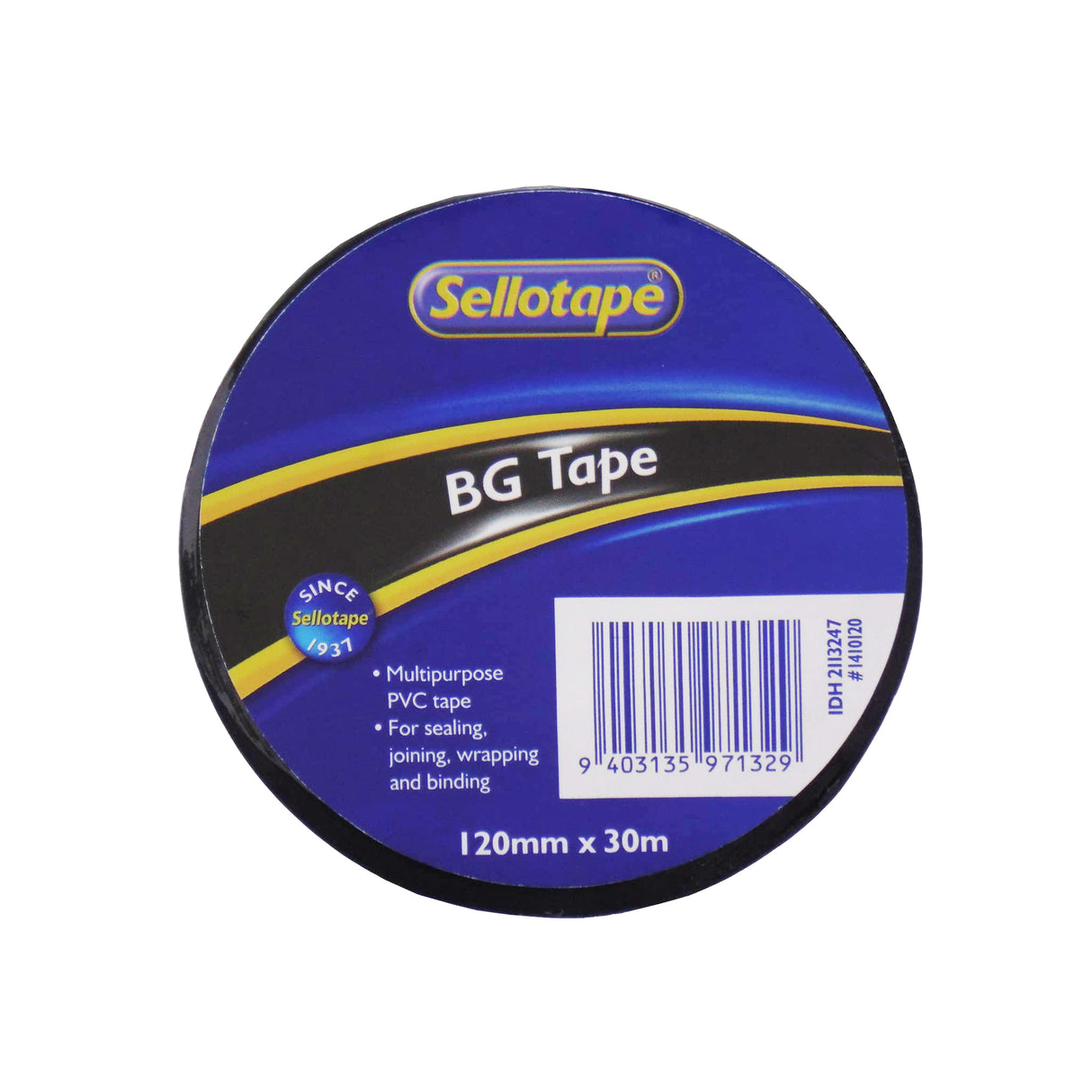 Sellotape 1410 BG Tape Black 120mmx30m