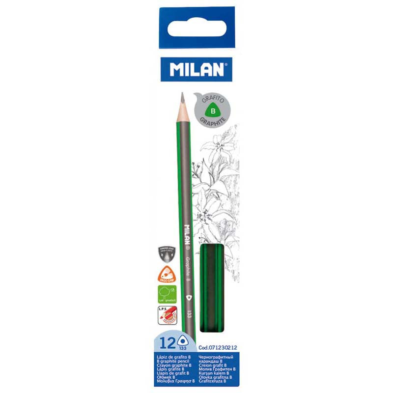 Milan Graphite Pencils B Pack 12 Triangular