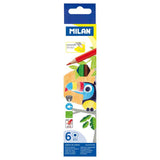 Milan Coloured Pencils Hexagonal Pack 6 Assorted Colours