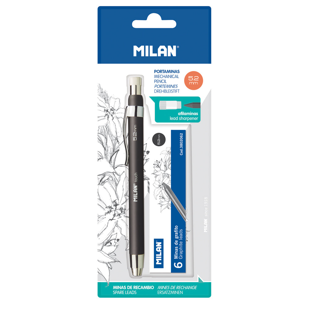 Milan Professional Mechanical Pencil B 5.2mm with 6 Leads