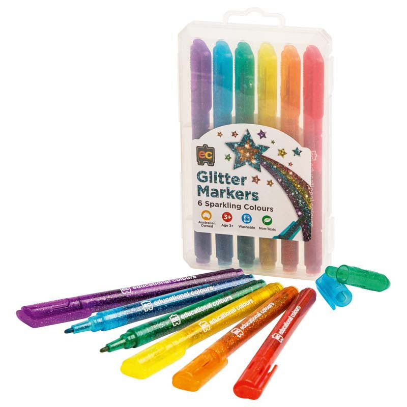 EC Glitter Markers Pack 6