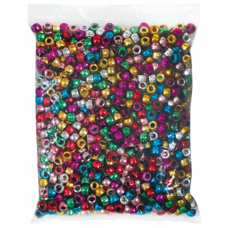 EC Beads Pony Metallic 1000 Piece Assorted