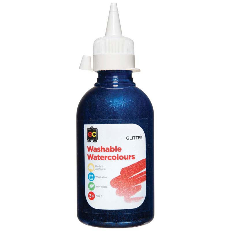 EC Paint Washable Watercolours Glitter 250ml Blue