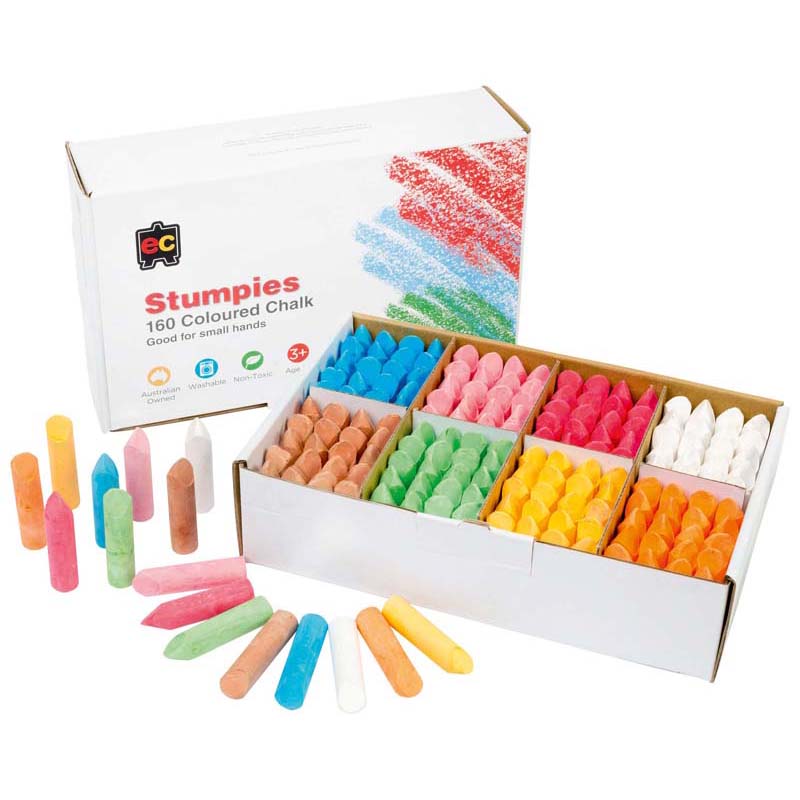 EC Chalk Stumpies Pack 160 Assorted Colours