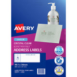 Avery Label L7562-25 Clear 16up 25 Sheets 99x34mm - Cafe Supply