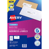 Avery Label L7651 Quick Peel White 65up 25 Sheets 38x21mm - Cafe Supply