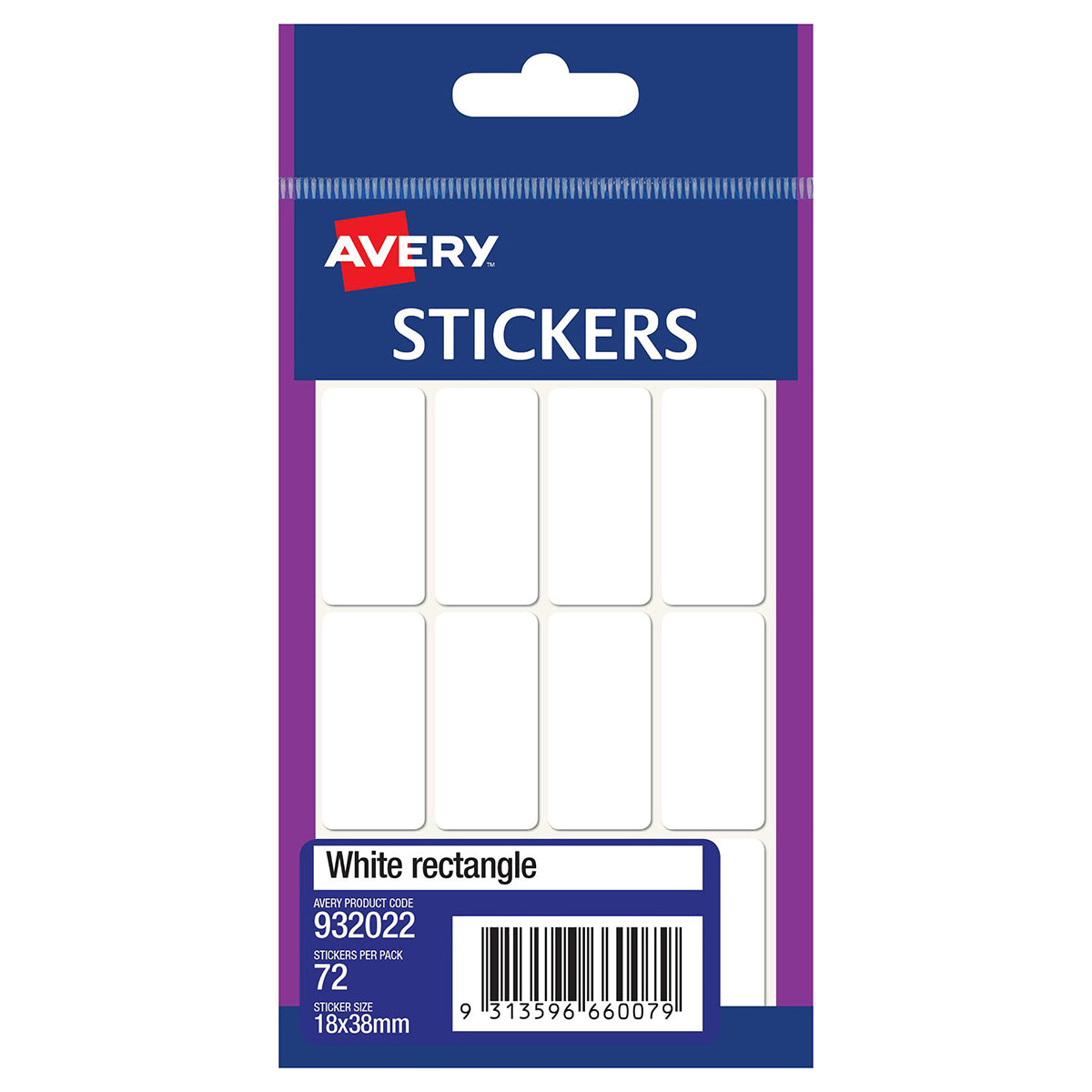 Avery Label White Rectangle 18x38mm 12up 6 Sheets - Cafe Supply