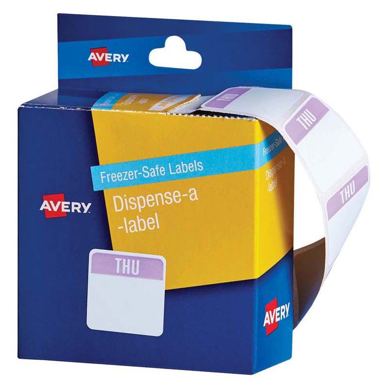 Avery Label Dispenser Thursday Freezer Safe 24x24mm 100 Pack - Cafe Supply