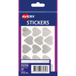 Avery Label Hearts Silver Medium 30 Pack - Cafe Supply