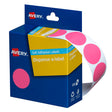 Avery Label Dispenser DMC24P Pink Round 24mm 500 Pack - Cafe Supply