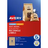 Avery Label L7110 Rectangular Kraft 18up 15 Sheets 62x42mm - Cafe Supply