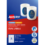 Avery Label L7101REV Oval White 18up 10 Sheets 63x42mm - Cafe Supply