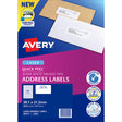 Avery Quick Peel Address Labels L7651 White 38.1x21.2mm 65up 40 Sheets - Cafe Supply