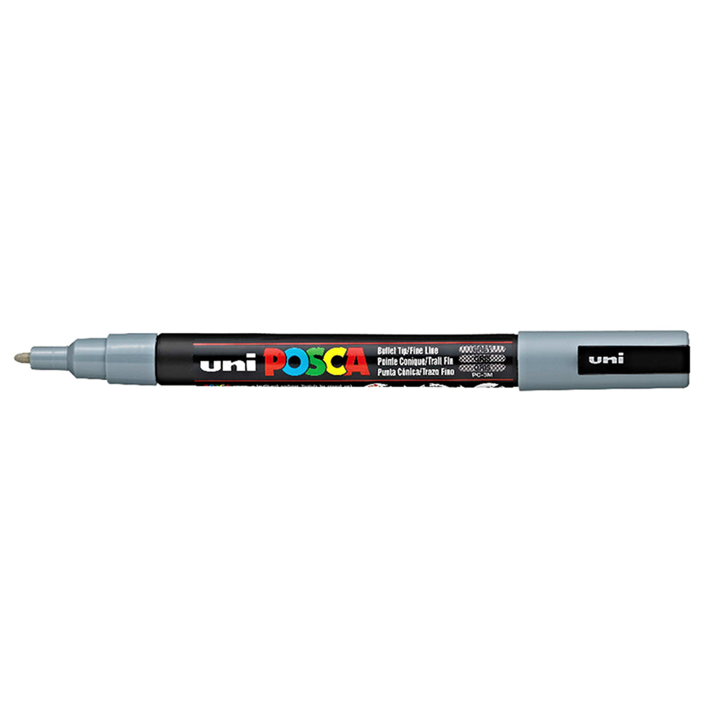 Uni Posca Marker 0.7mm Ultra-Fine Round Tip Grey PC-1M - Cafe Supply