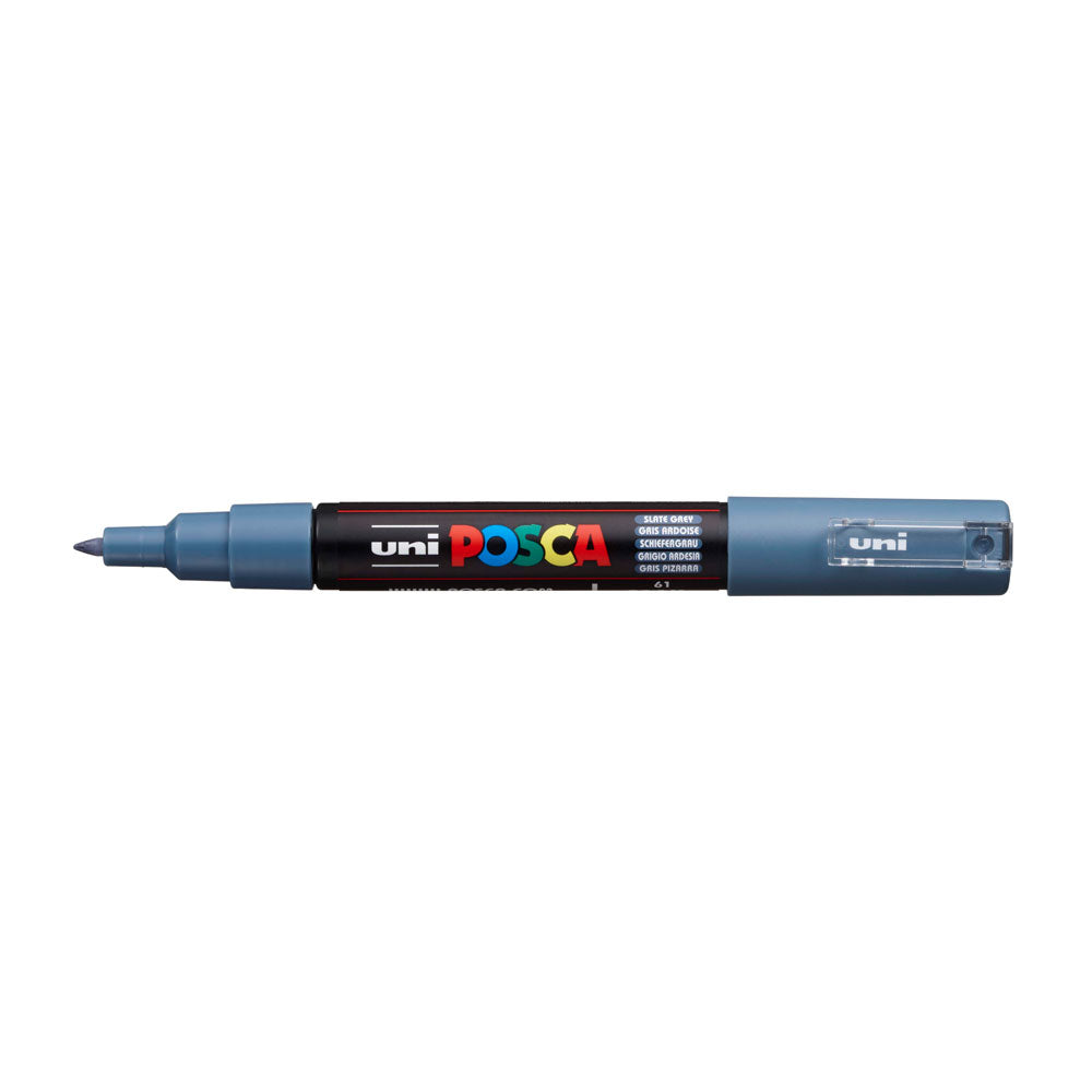 Uni Posca Marker 0.7mm Ultra-Fine Round Tip Slate Grey PC-1M - Cafe Supply