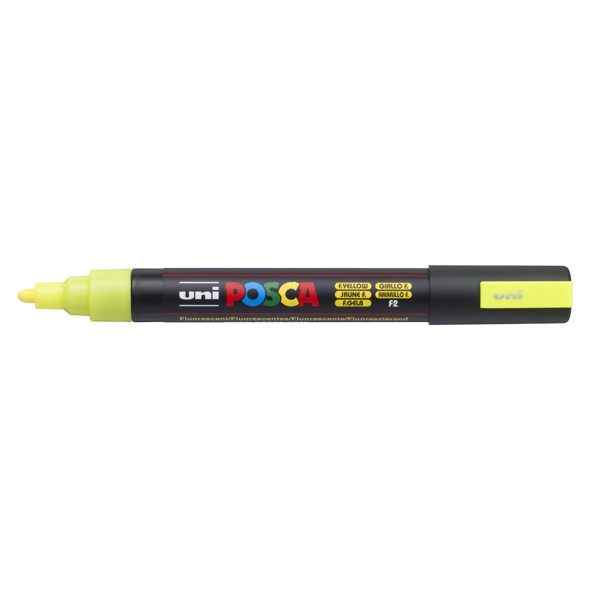 Uni Posca Marker 1.8-2.5mm Med Bullet Fluoro Yellow PC-5M - Cafe Supply