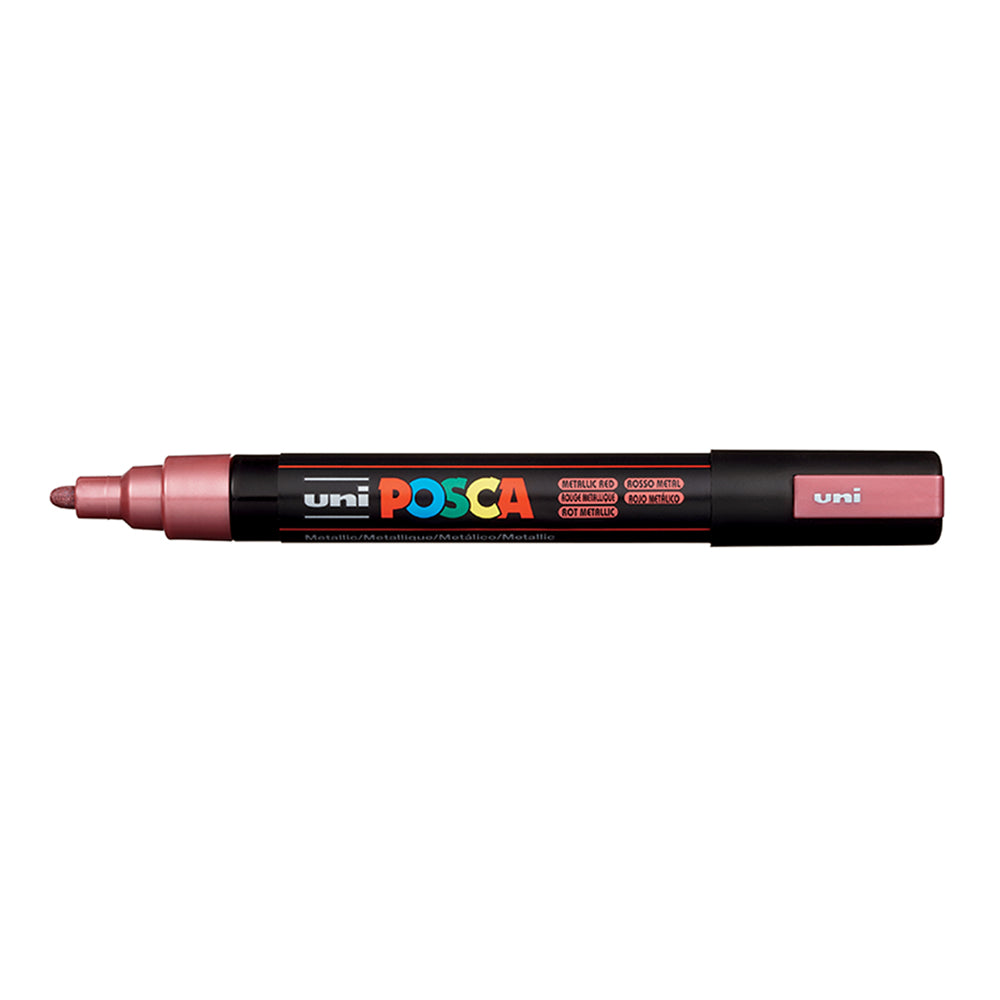 Uni Posca Marker 1.8-2.5mm Med Bullet Metallic Red PC-5M - Cafe Supply