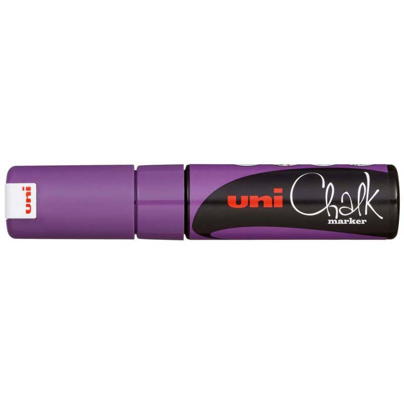 Uni Chalk Marker 8.0mm Chisel Tip Violet PWE-8K - Cafe Supply