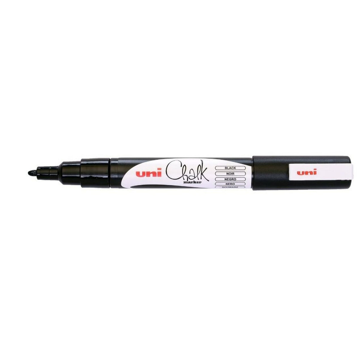 Uni Chalk Marker 0.9-1.3mm Bullet Tip Black PWE-3MS - Cafe Supply