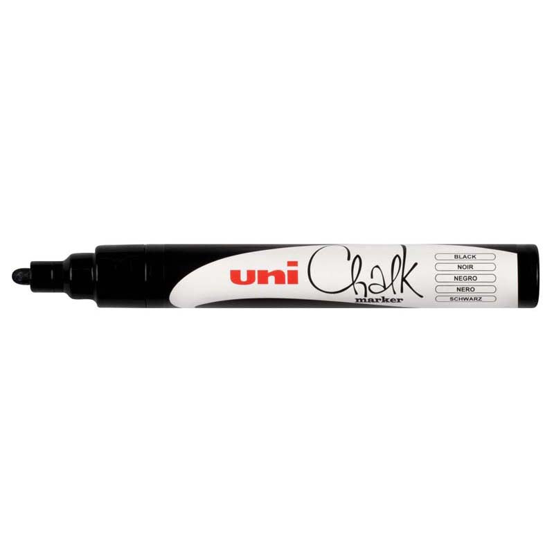 Uni Chalk Marker 1.8-2.5mm Bullet Tip Black PWE-5M - Cafe Supply