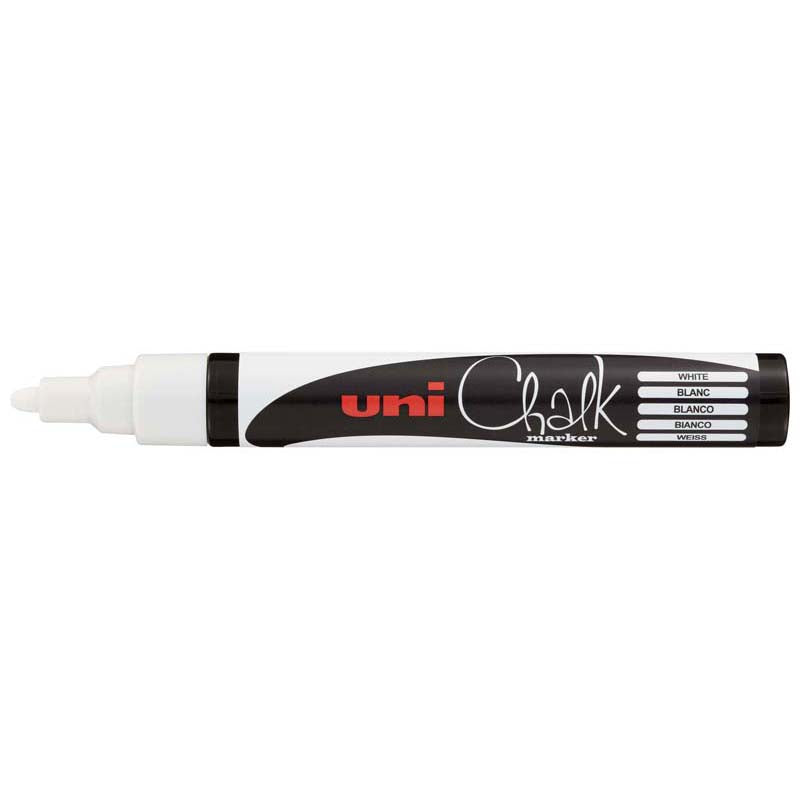 Uni Chalk Marker 1.8-2.5mm Bullet Tip White PWE-5M - Cafe Supply