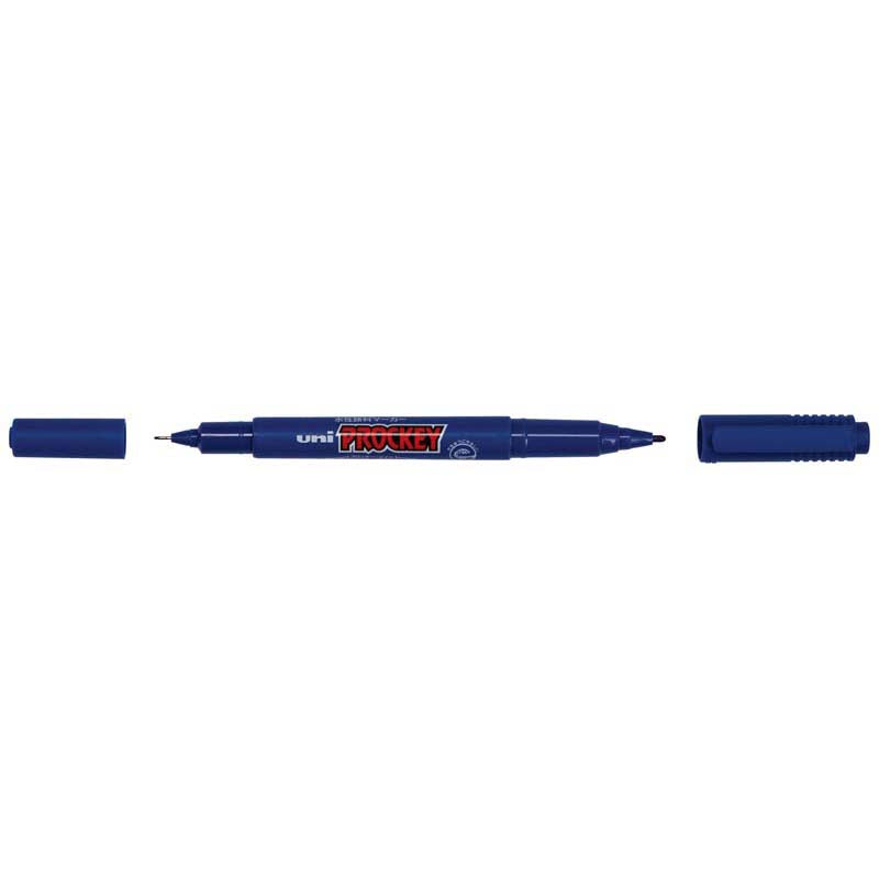 Uni Prockey Marker Dual Tip 0.4/0.9mm Blue PM-120 - Cafe Supply