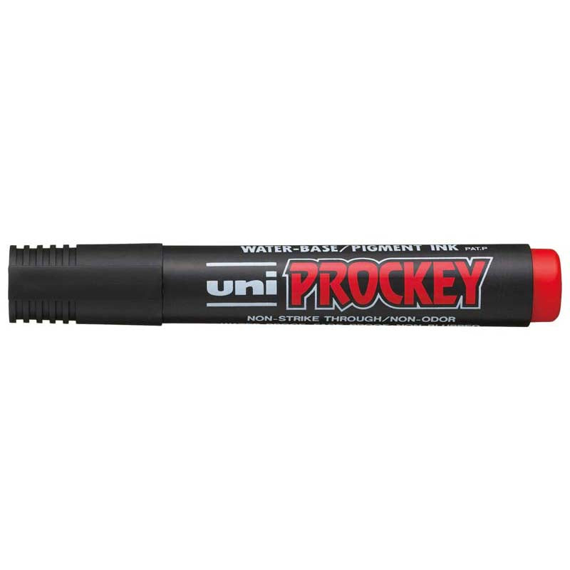 Uni Prockey Marker 5.7mm Chisel Tip Red PM-126 - Cafe Supply