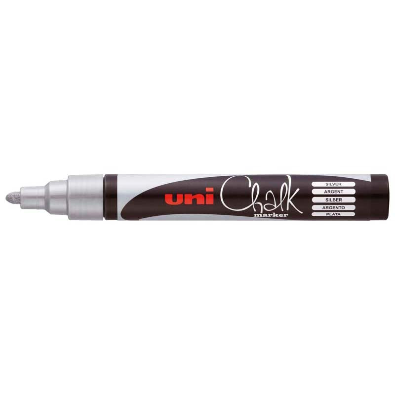 Uni Chalk Marker 1.8-2.5mm Bullet Tip Silver PWE-5M - Cafe Supply