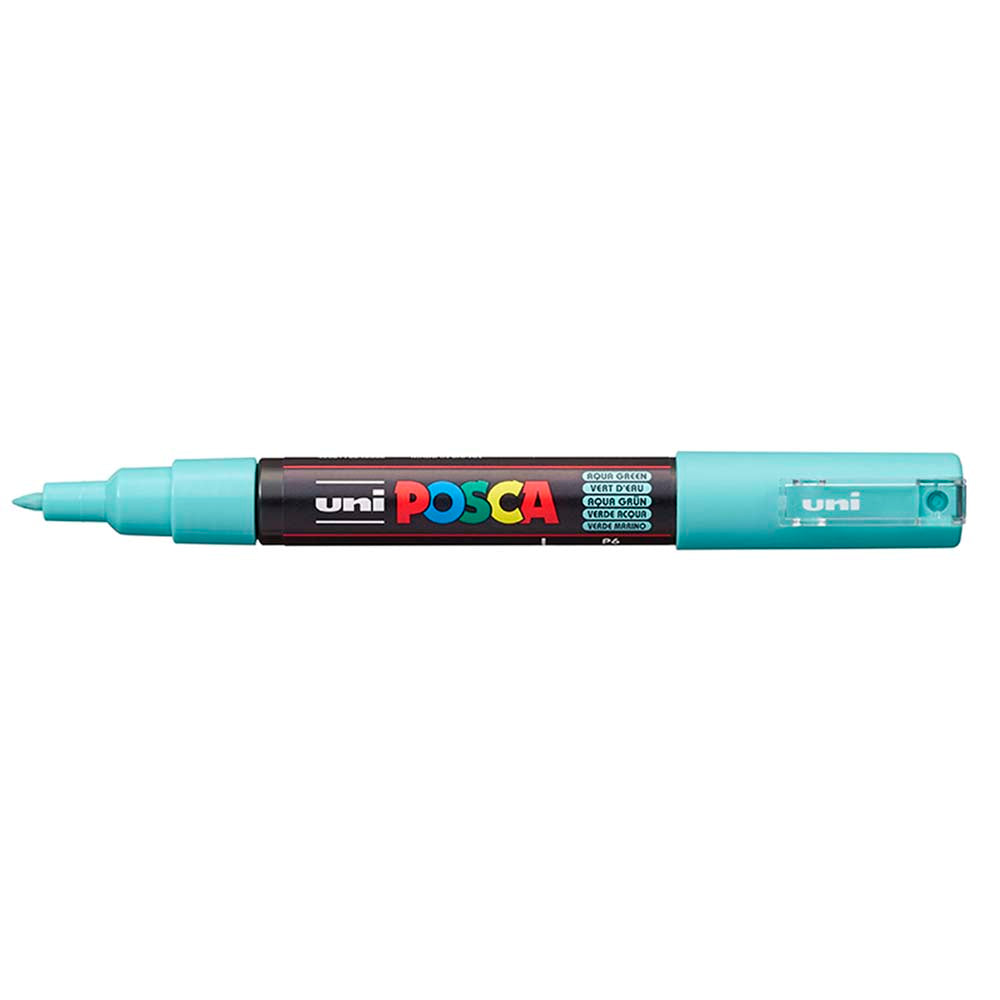 Uni Posca Marker 0.7mm Ultra-Fine Round Tip Aqua PC-1M - Cafe Supply