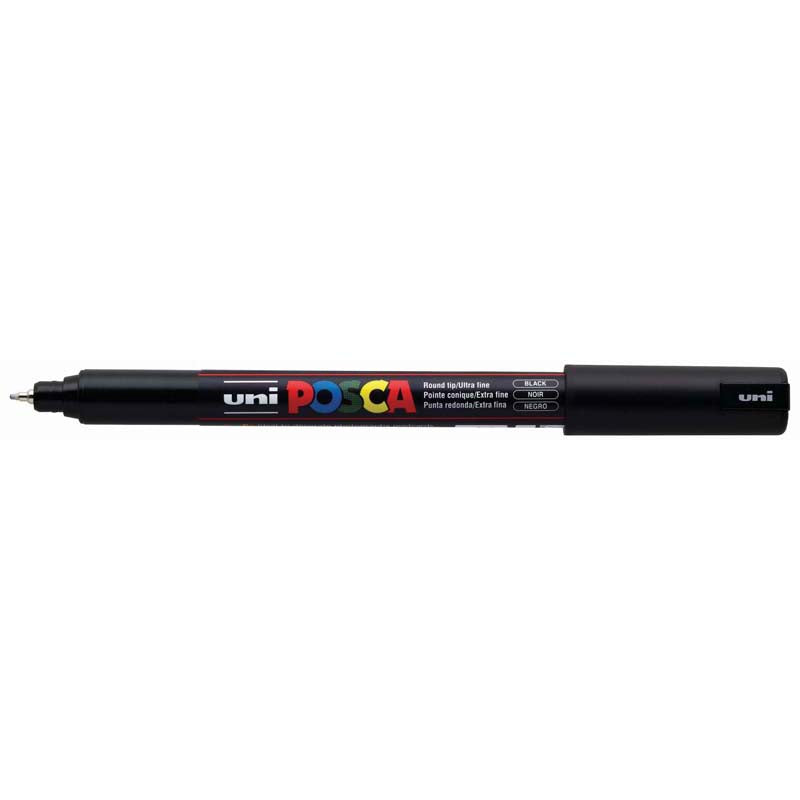 Uni Posca Marker 0.7mm Ultra-Fine Pin Tip Black PC-1MR - Cafe Supply