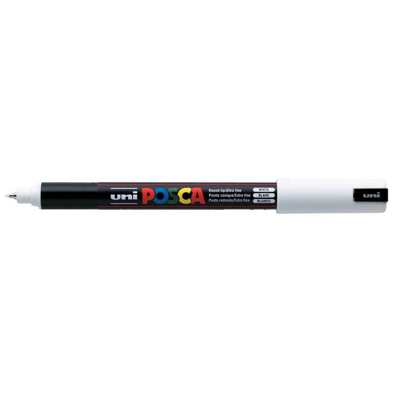 Uni Posca Marker 0.7mm Ultra-Fine Pin Tip White PC-1MR - Cafe Supply