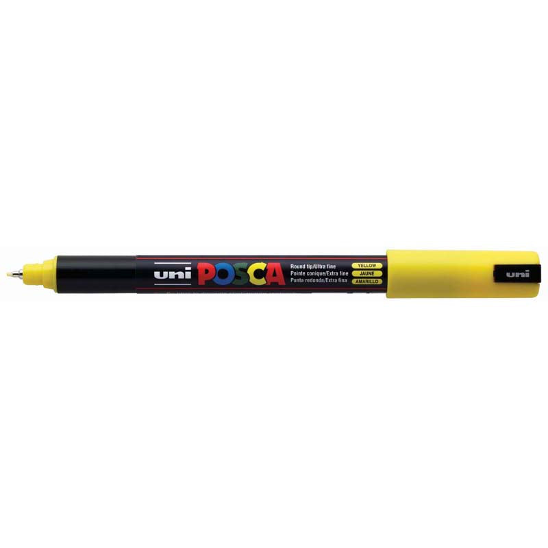 Uni Posca Marker 0.7mm Ultra-Fine Pin Tip Yellow PC-1MR - Cafe Supply