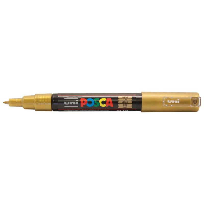 Uni Posca Marker 0.7mm Ultra-Fine Bullet Tip Gold PC-1M - Cafe Supply