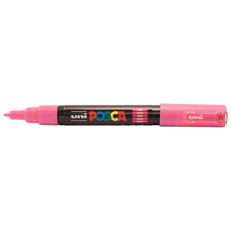 Uni Posca Marker 0.7mm Ultra-Fine Round Tip Pink PC-1M - Cafe Supply