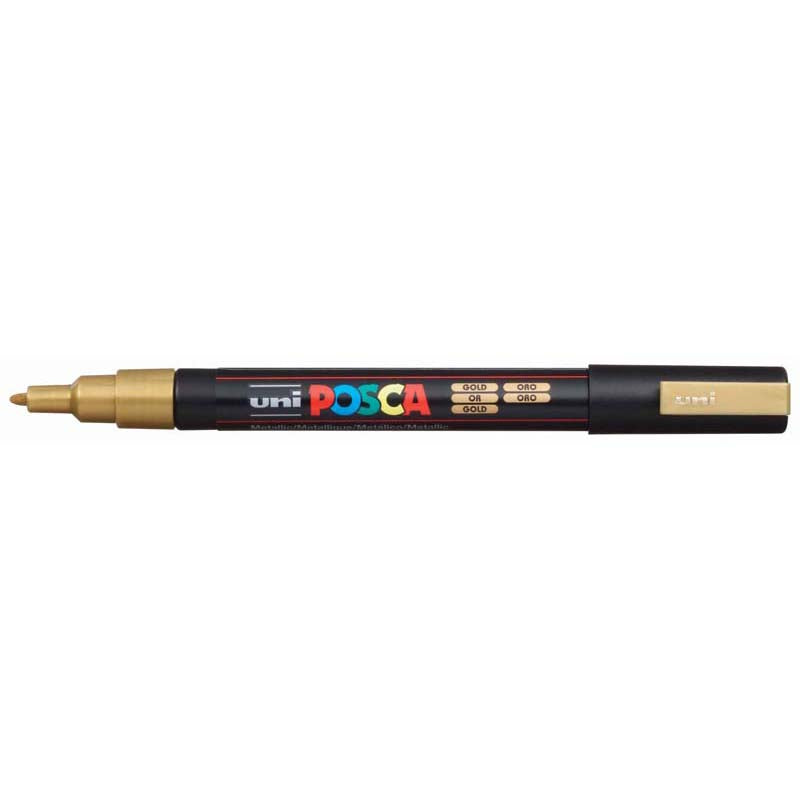 Uni Posca Marker 0.9-1.3mm Fine Gold PC-3M - Cafe Supply