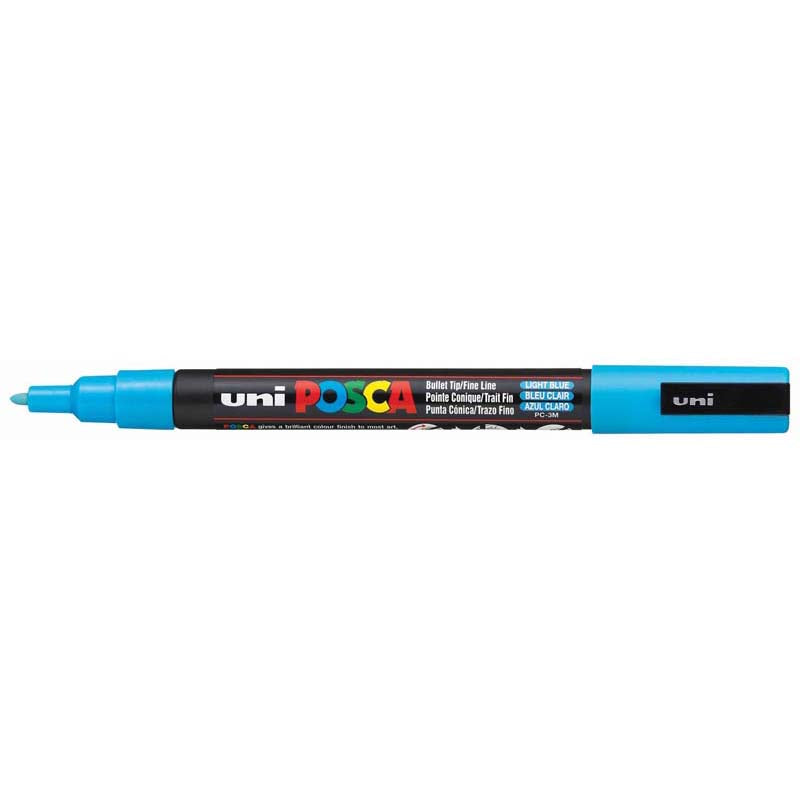 Uni Posca Marker 0.9-1.3mm Fine Light Blue PC-3M - Cafe Supply