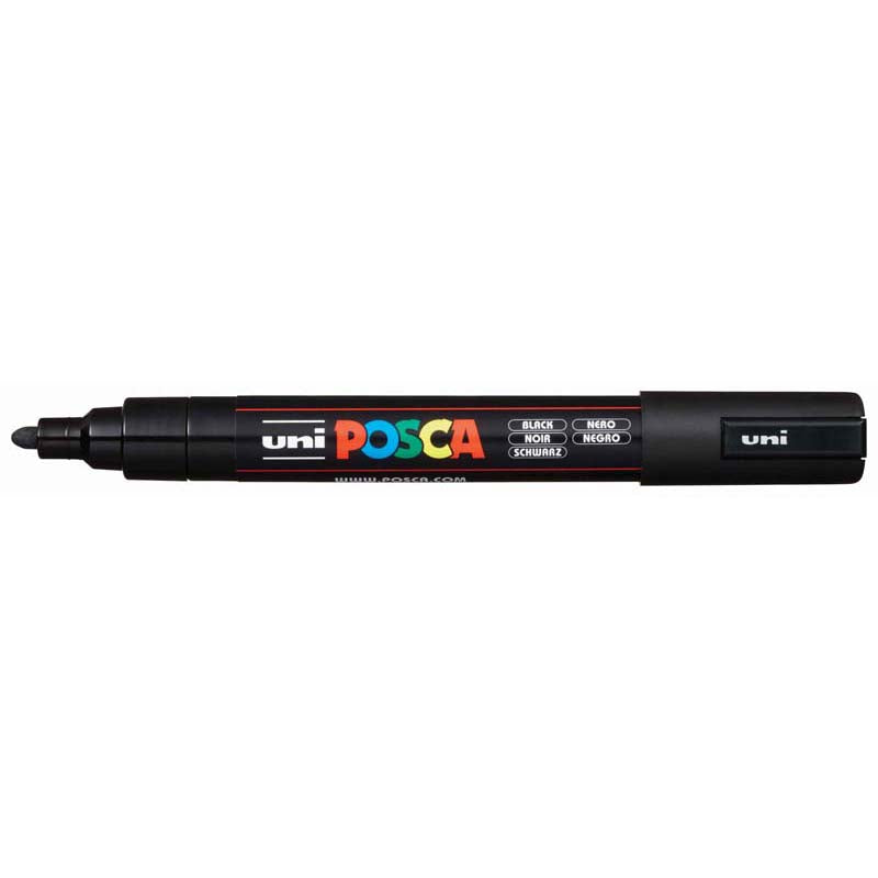 Uni Posca Marker 1.8-2.5mm Med Bullet Black PC-5M - Cafe Supply