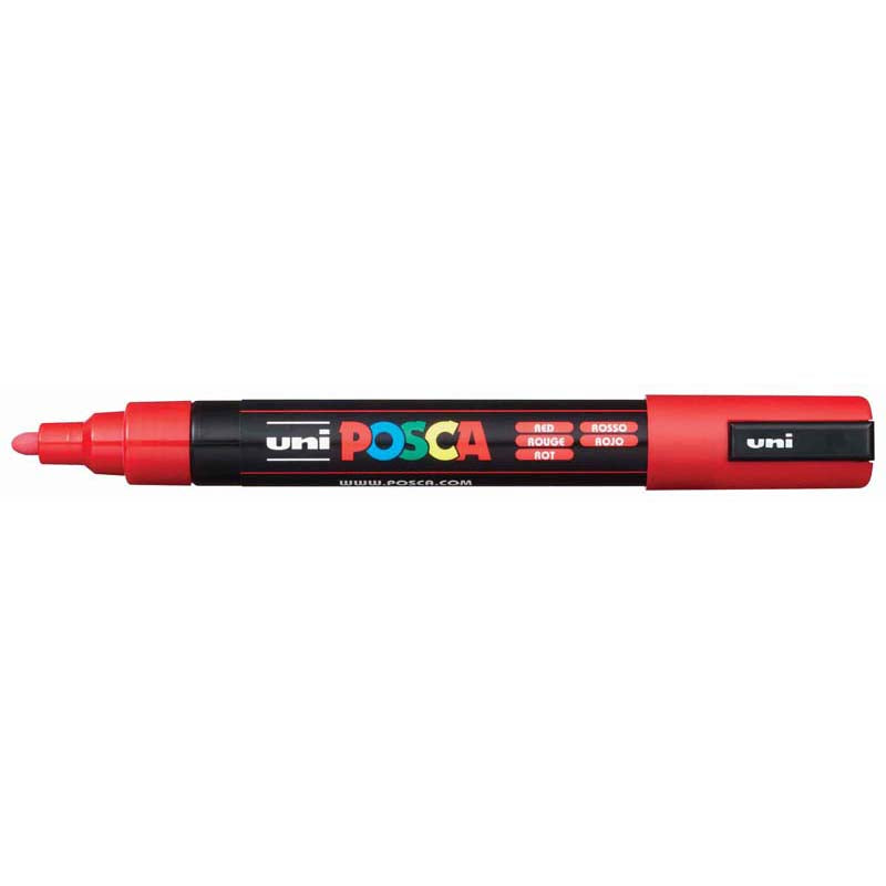 Uni Posca Marker 1.8-2.5mm Med Bullet Red PC-5M - Cafe Supply