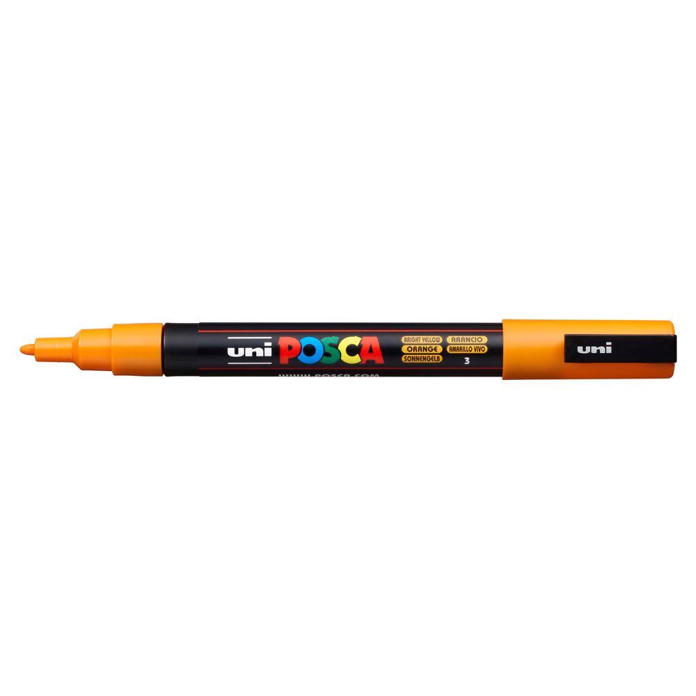 Uni Posca Marker 0.9-1.3mm Fine Bright Yellow PC-3M - Cafe Supply