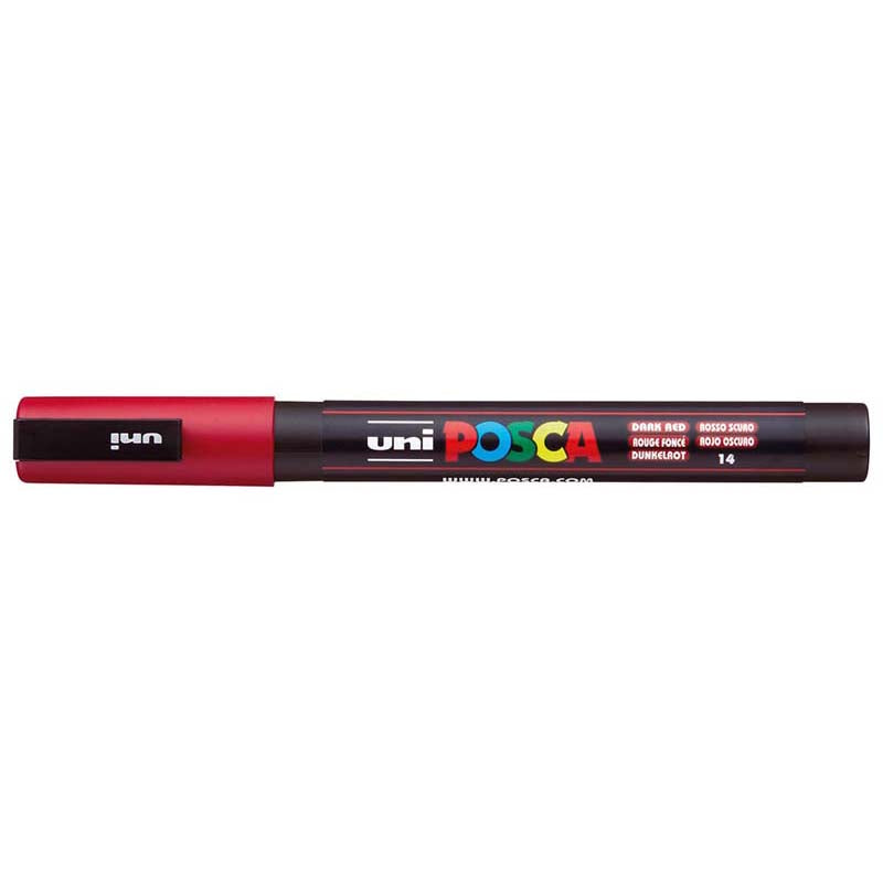 Uni Posca Marker 0.9-1.3mm Fine Dark Red PC-3M - Cafe Supply