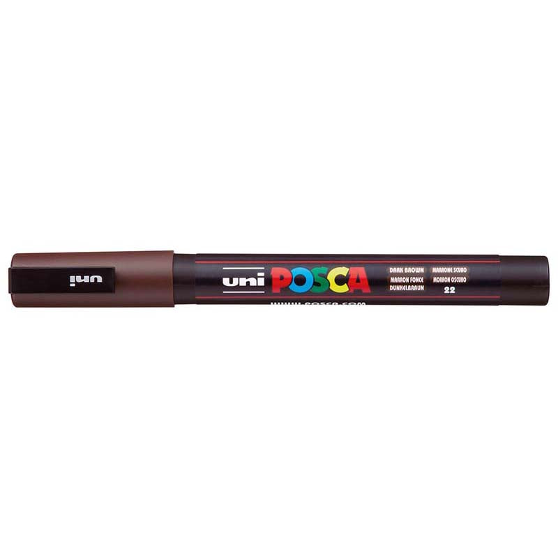 Uni Posca Marker 0.9-1.3mm Fine Dark Brown PC-3M - Cafe Supply