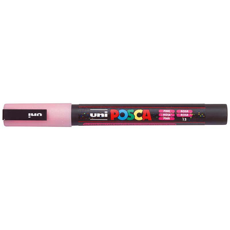 Uni Posca Marker 0.9-1.3mm Fine Glitter Pink PC-3M - Cafe Supply