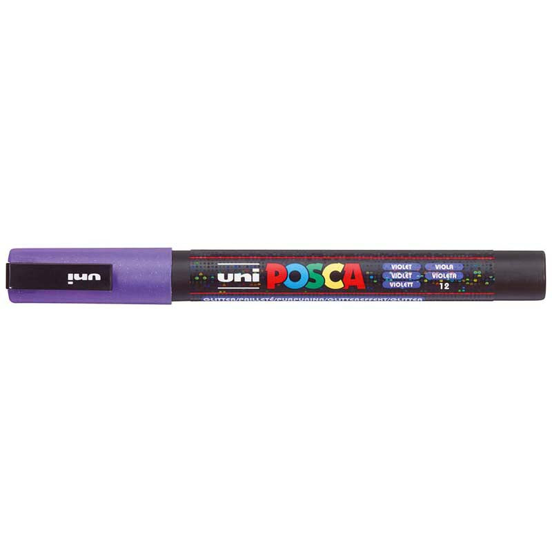 Uni Posca Marker 0.9-1.3mm Fine Glitter Violet PC-3M - Cafe Supply